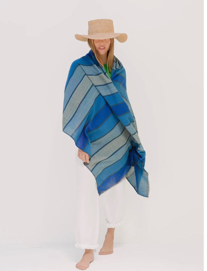 Insect-Repellent Camellia Wrap in Blue Waves by Shoo For Good