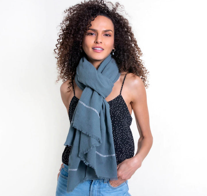 Insect-Repellent Camellia Wrap in Slate by Shoo for Good