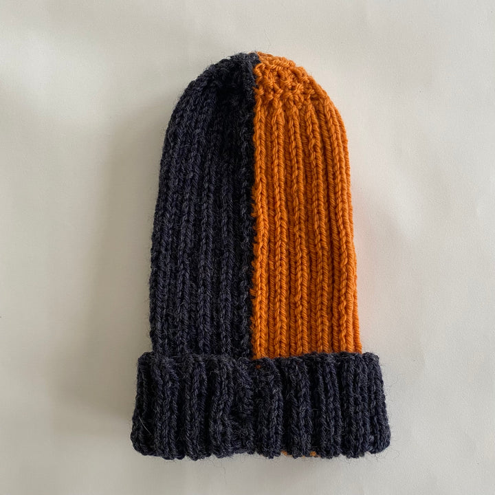 Buoy Beanie in Rust and Charcoal